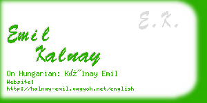 emil kalnay business card